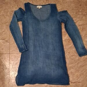 Cloth & Stone Indigo Cold Shoulder Tunic